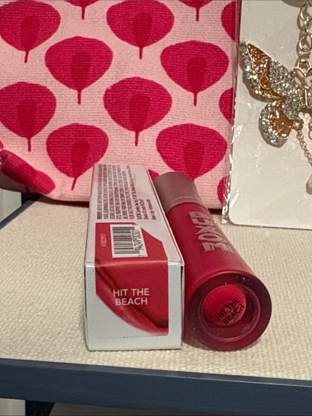New Buxom Plumping Matte Lip Color Bundle W Estée Lauder Pouch & Butterfly Charm - Picture 3 of 5